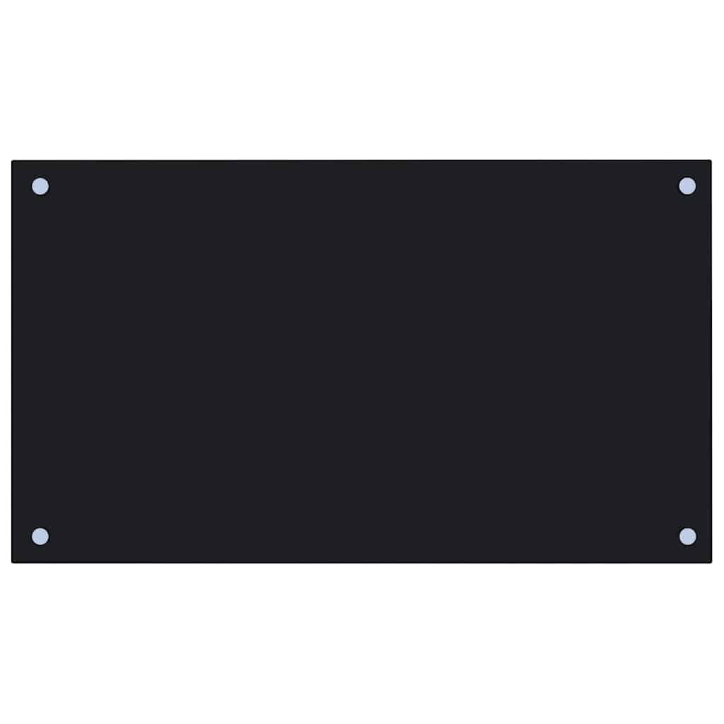 vidaXL Kitchen Backsplashes 2 pcs Black 70x40 cm Tempered Glass 4
