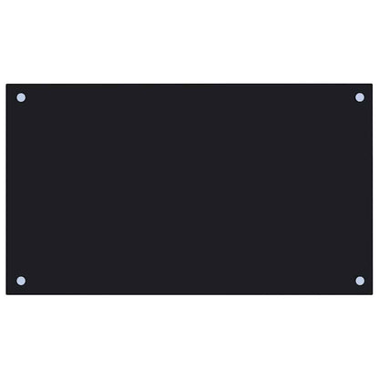 vidaXL Kitchen Backsplashes 2 pcs Black 70x40 cm Tempered Glass 4