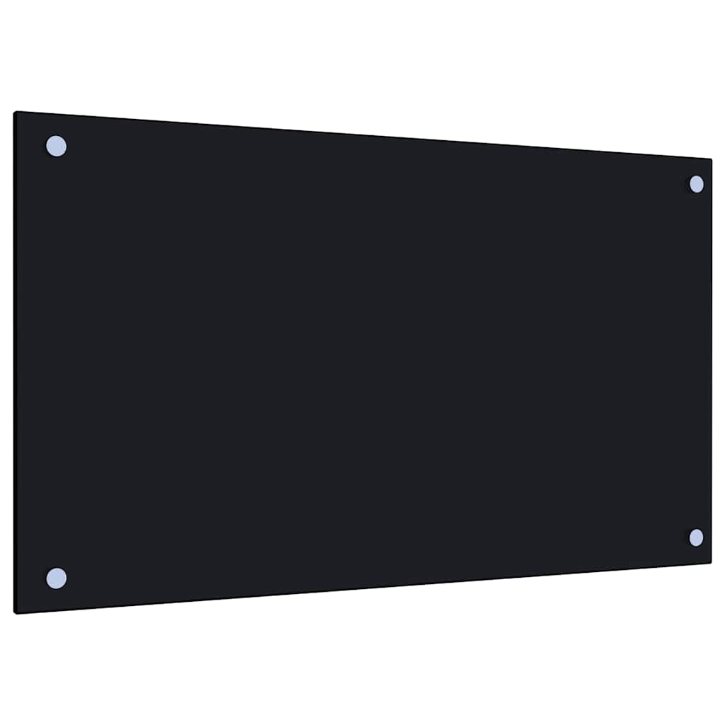 vidaXL Kitchen Backsplashes 2 pcs Black 70x40 cm Tempered Glass 5