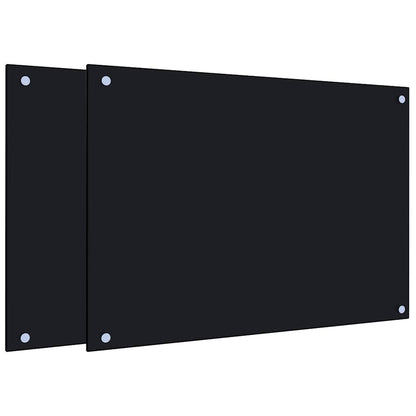 vidaXL Kitchen Backsplashes 2 pcs Black 70x50 cm Tempered Glass 2