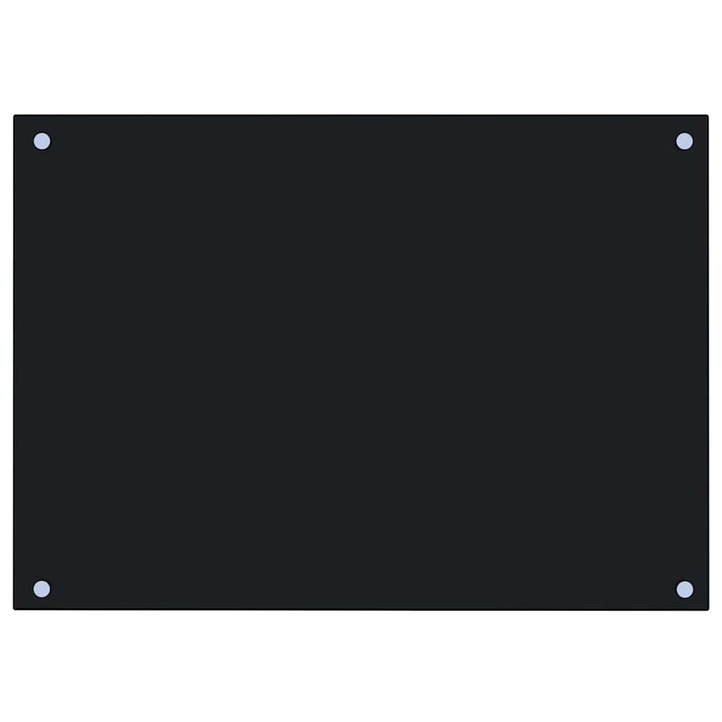 vidaXL Kitchen Backsplashes 2 pcs Black 70x50 cm Tempered Glass 4