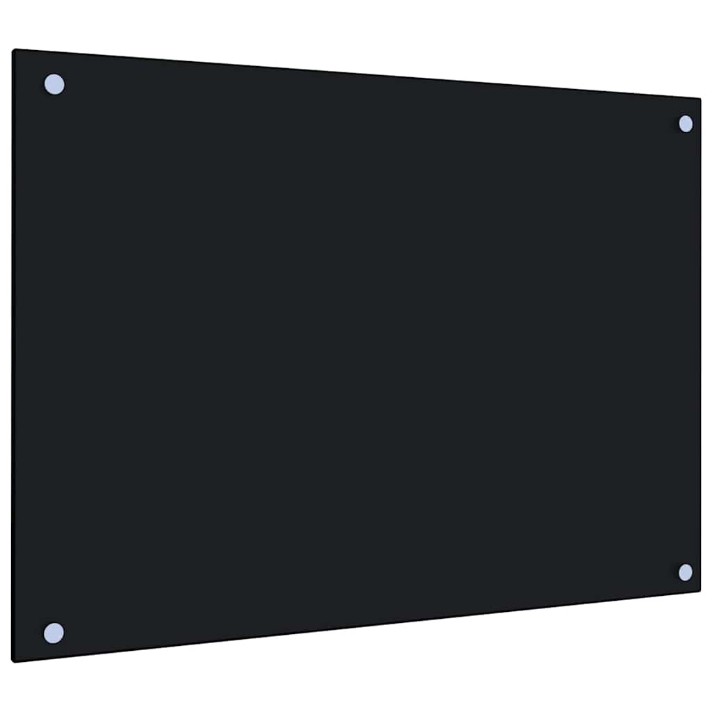vidaXL Kitchen Backsplashes 2 pcs Black 70x50 cm Tempered Glass 5