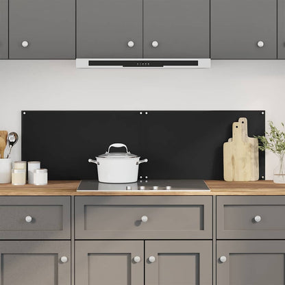 vidaXL Kitchen Backsplashes 2 pcs Black 70x50 cm Tempered Glass 1