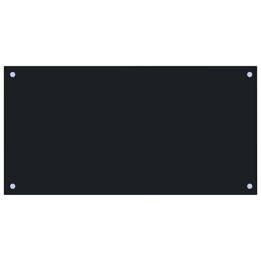 vidaXL Kitchen Backsplashes 2 pcs Black 80x40 cm Tempered Glass 4