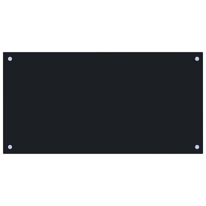 vidaXL Kitchen Backsplashes 2 pcs Black 80x40 cm Tempered Glass 4