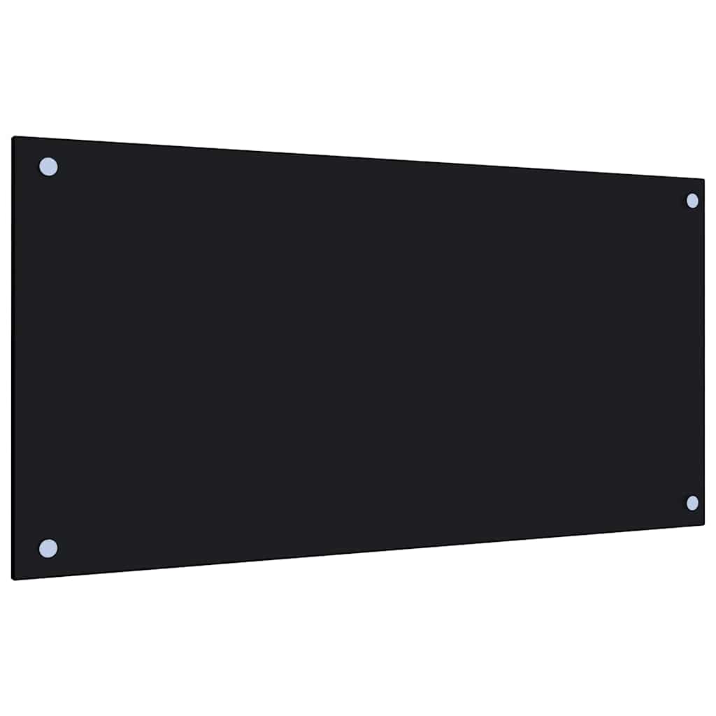 vidaXL Kitchen Backsplashes 2 pcs Black 80x40 cm Tempered Glass 5