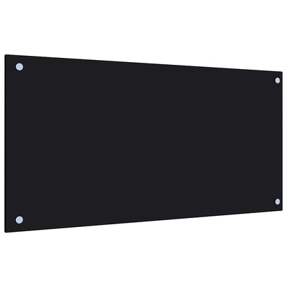 vidaXL Kitchen Backsplashes 2 pcs Black 80x40 cm Tempered Glass 5