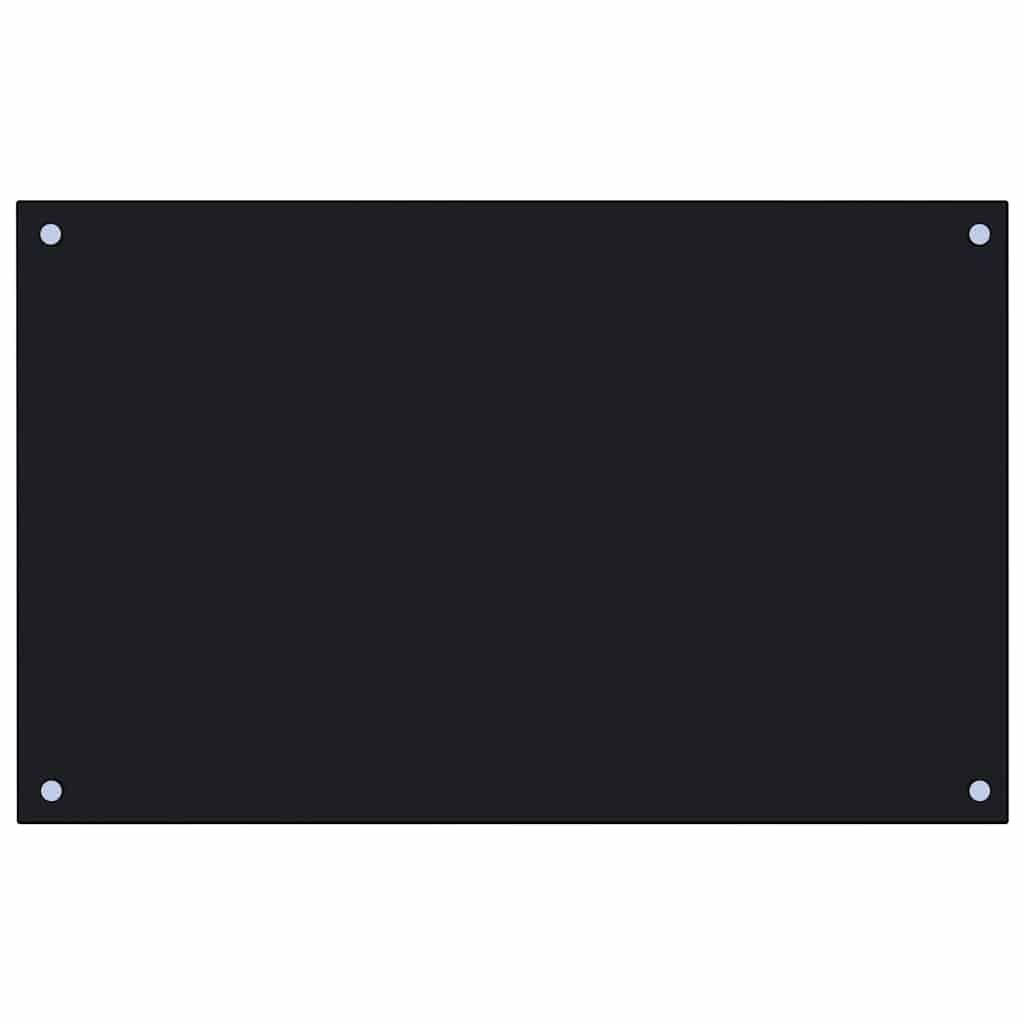 vidaXL Kitchen Backsplashes 2 pcs Black 80x50 cm Tempered Glass 4