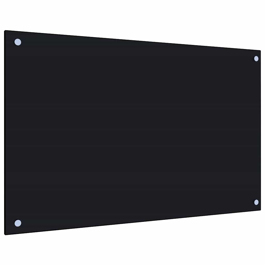vidaXL Kitchen Backsplashes 2 pcs Black 80x50 cm Tempered Glass 5