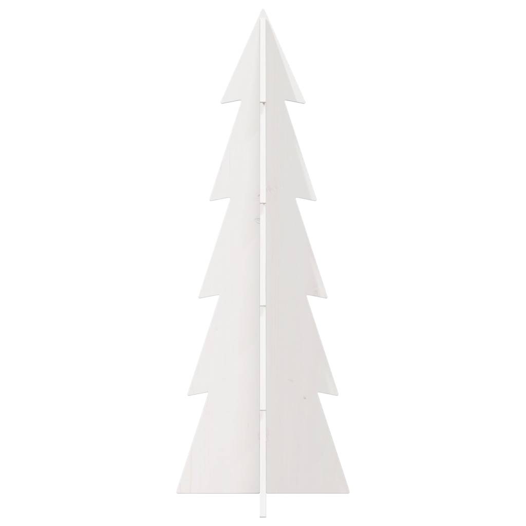vidaXL Wooden Christmas Tree for Decoration White 112 cm 3
