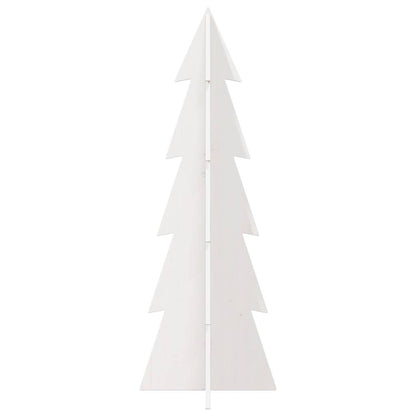 vidaXL Wooden Christmas Tree for Decoration White 112 cm 3