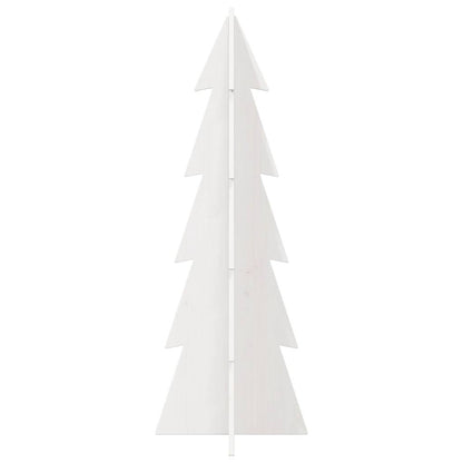 vidaXL Wooden Christmas Tree for Decoration White 112 cm 4