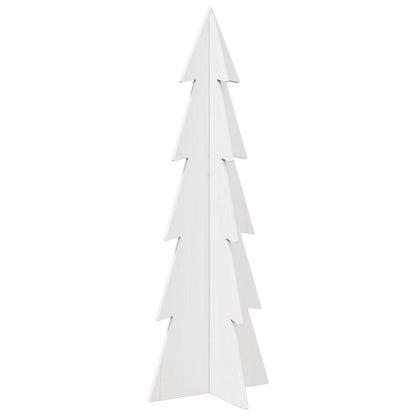 vidaXL Wooden Christmas Tree for Decoration White 112 cm 5