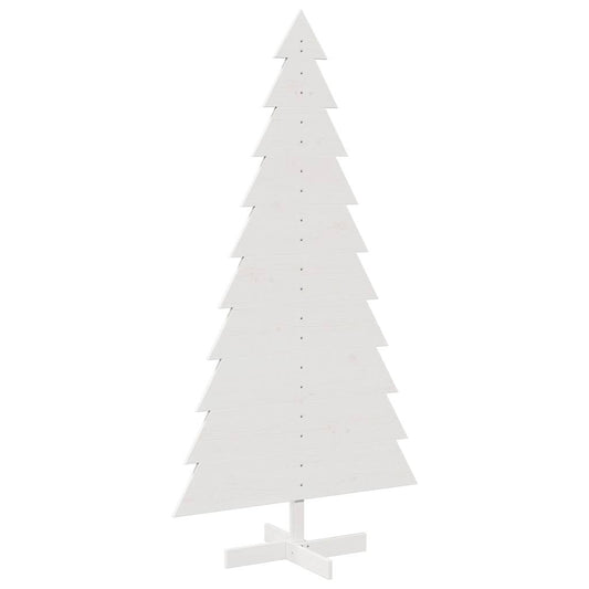 vidaXL Wooden Christmas Tree for Decoration White 180 cm Solid Wood Pine 2