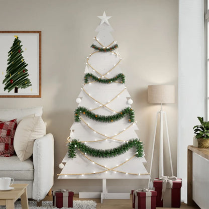 vidaXL Wooden Christmas Tree for Decoration White 180 cm Solid Wood Pine 1