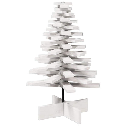 vidaXL Wooden Christmas Tree for Decoration White 80 cm Solid Wood Pine 2