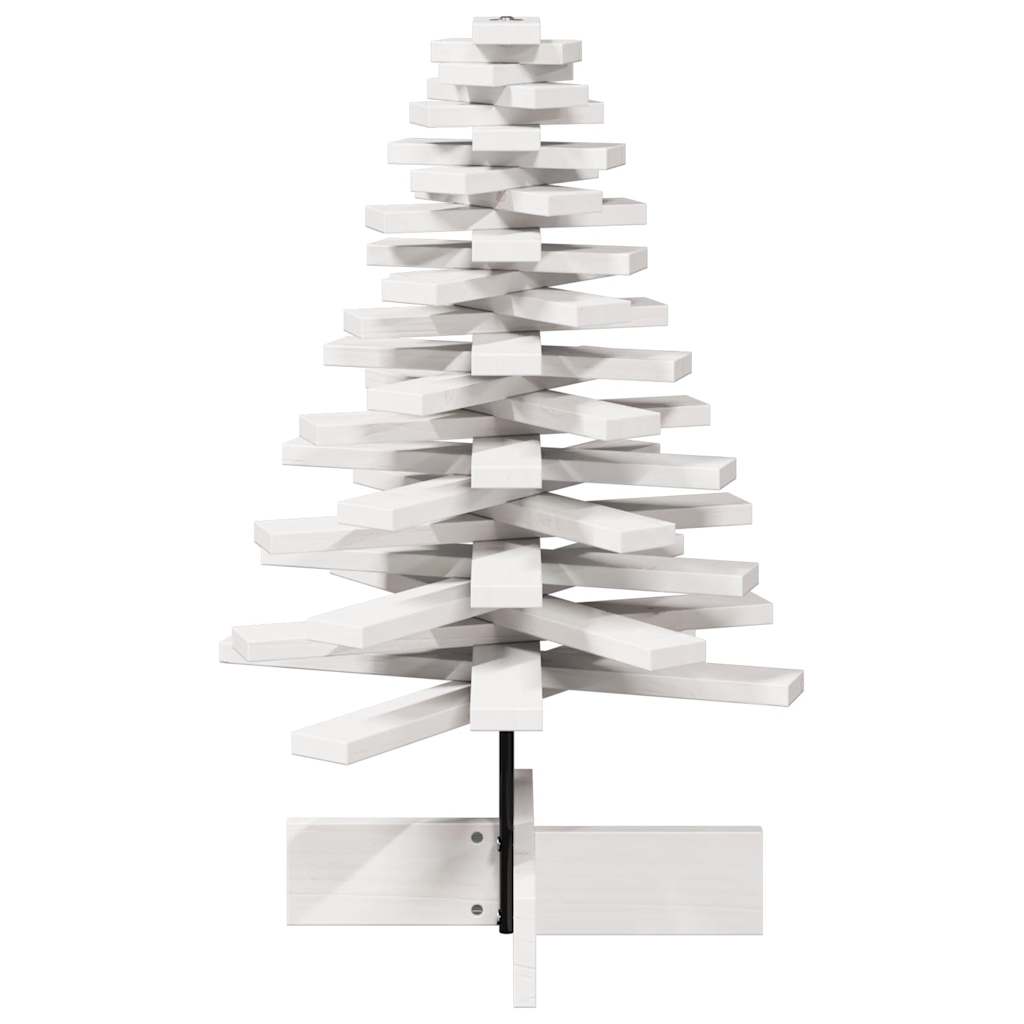 vidaXL Wooden Christmas Tree for Decoration White 80 cm Solid Wood Pine 4