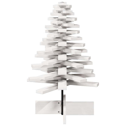 vidaXL Wooden Christmas Tree for Decoration White 80 cm Solid Wood Pine 4