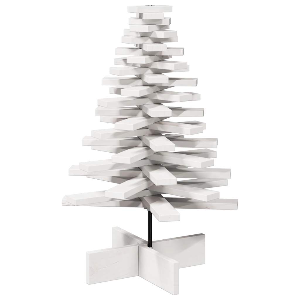 vidaXL Wooden Christmas Tree for Decoration White 80 cm Solid Wood Pine 5