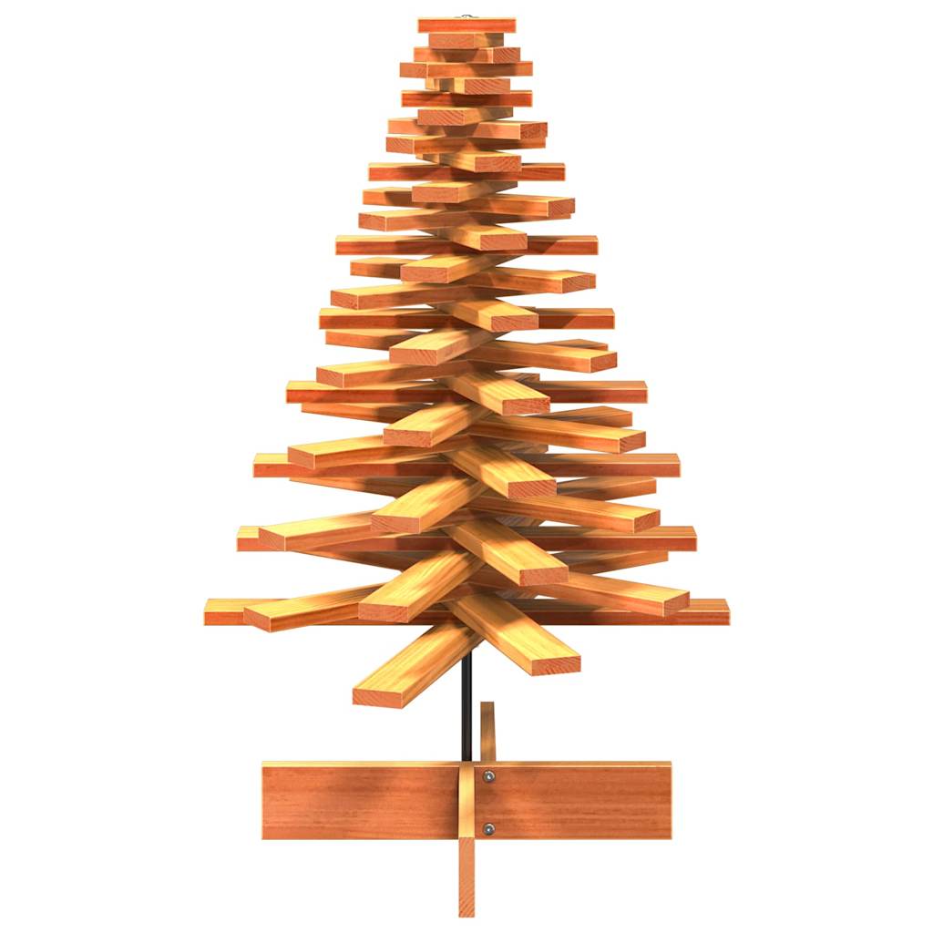 vidaXL Wooden Christmas Tree for Decoration Wax Brown 100 cm Solid Wood Pine 3
