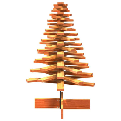 vidaXL Wooden Christmas Tree for Decoration Wax Brown 100 cm Solid Wood Pine 4