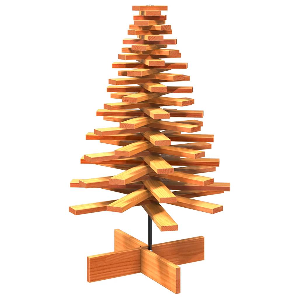 vidaXL Wooden Christmas Tree for Decoration Wax Brown 100 cm Solid Wood Pine 5
