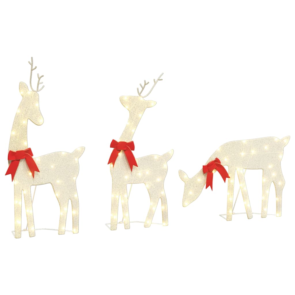 vidaXL Christmas Decoration Reindeer 3 pcs 90 LEDs Warm White 2