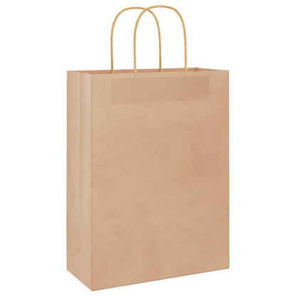 vidaXL Paper Bags 250 pcs with Handles Brown 26x12x35 cm 3