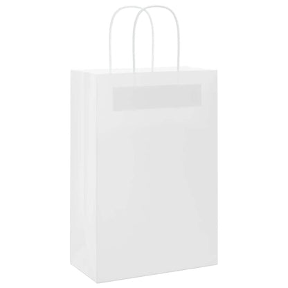 vidaXL Paper Bags 250 pcs with Handles White 21x11x31 cm 3