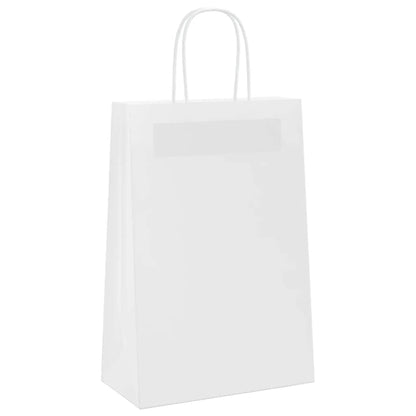 vidaXL Paper Bags 250 pcs with Handles White 21x11x31 cm 4