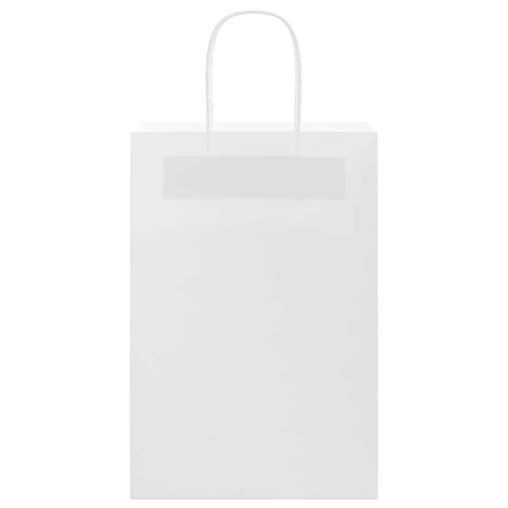 vidaXL Paper Bags 250 pcs with Handles White 21x11x31 cm 5