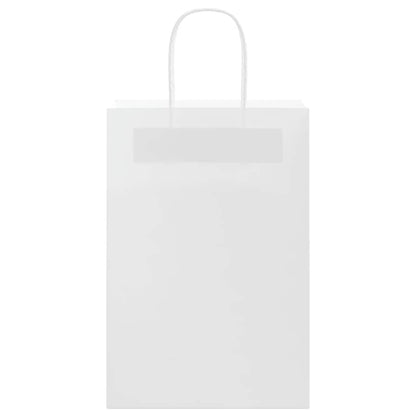 vidaXL Paper Bags 250 pcs with Handles White 21x11x31 cm 5