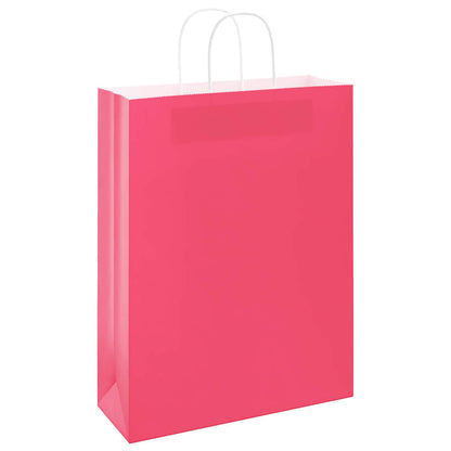 vidaXL Paper Bags 250 pcs with Handles Pink 32x12x42 cm 4