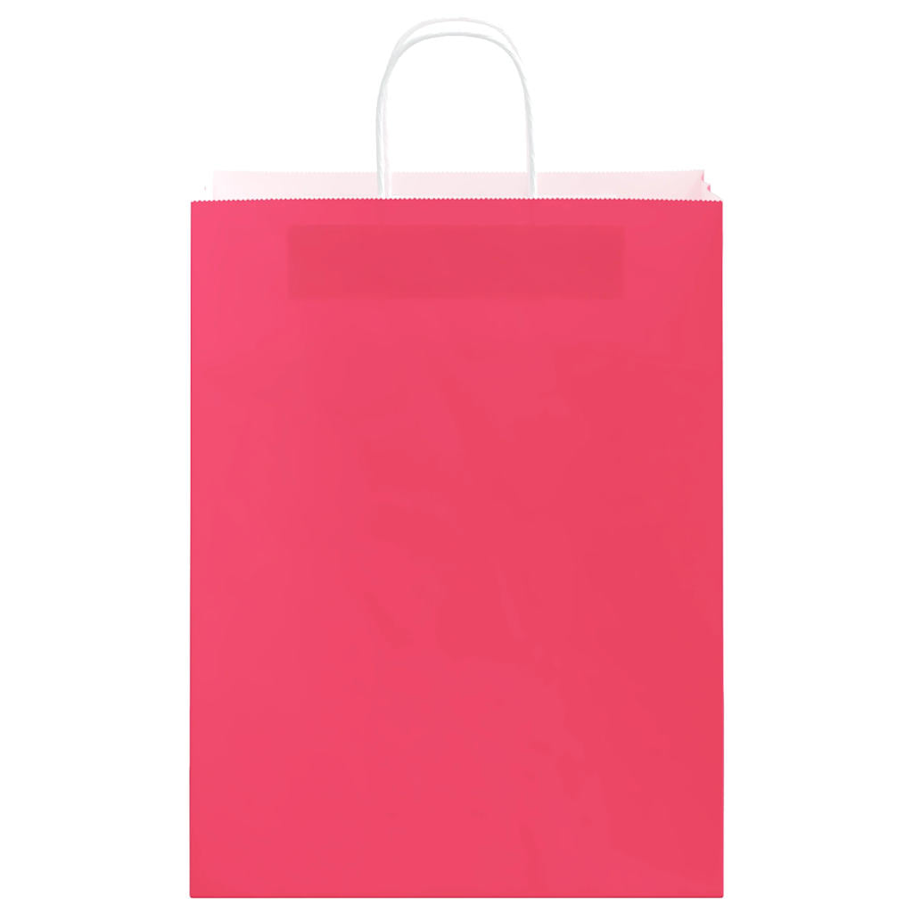 vidaXL Paper Bags 250 pcs with Handles Pink 32x12x42 cm 5