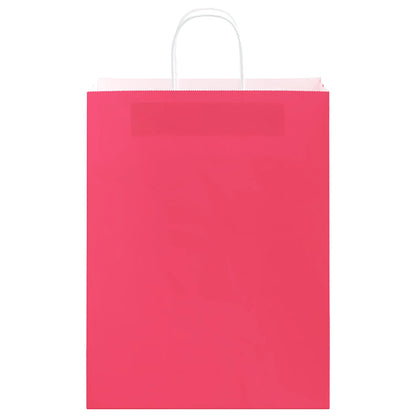 vidaXL Paper Bags 250 pcs with Handles Pink 32x12x42 cm 5