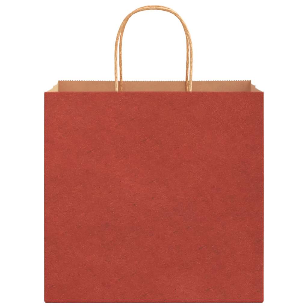 vidaXL Paper Bags 250 pcs with Handles Red 26x17x25 cm 5