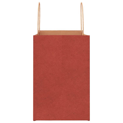 vidaXL Paper Bags 250 pcs with Handles Red 26x17x25 cm 6