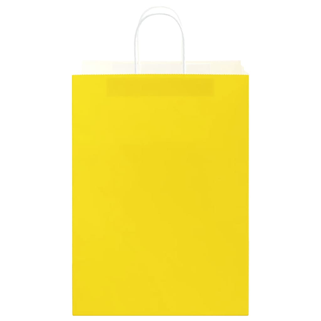 vidaXL Paper Bags 250 pcs with Handles Yellow 32x17x44 cm 5