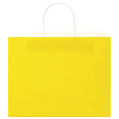 vidaXL Paper Bags 250 pcs with Handles Yellow 32x22x24 cm 5
