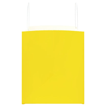 vidaXL Paper Bags 250 pcs with Handles Yellow 32x22x24 cm 6