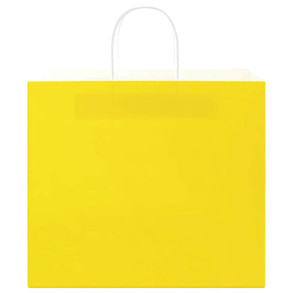 vidaXL Paper Bags 250 pcs with Handles Yellow 32x22x28 cm 5