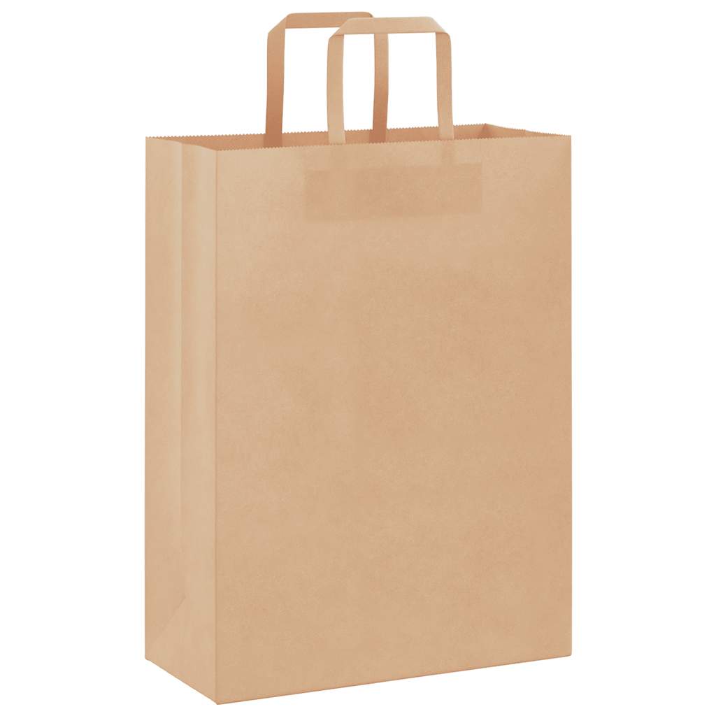 vidaXL Paper Bags 250 pcs with Handles Brown 26x12x35 cm 3