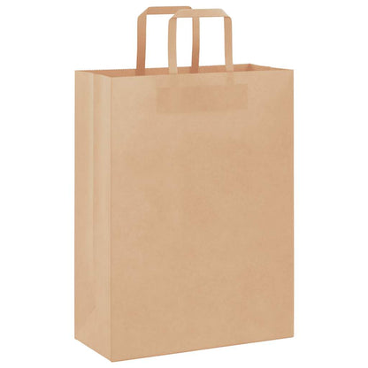 vidaXL Paper Bags 250 pcs with Handles Brown 26x12x35 cm 3