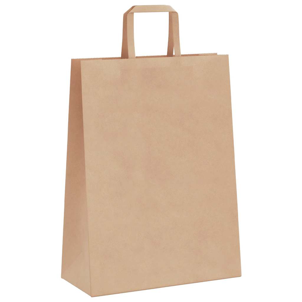 vidaXL Paper Bags 250 pcs with Handles Brown 26x12x35 cm 4