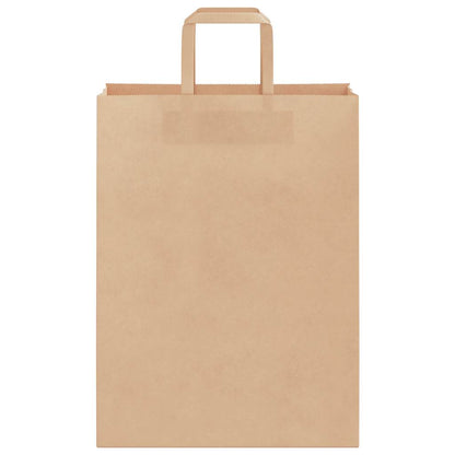 vidaXL Paper Bags 250 pcs with Handles Brown 26x12x35 cm 5