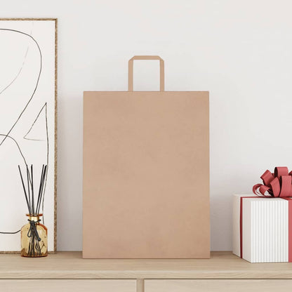 vidaXL Paper Bags 250 pcs with Handles Brown 32x12x42 cm 2