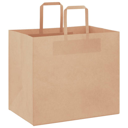 vidaXL Paper Bags 250 pcs with Handles Brown 32x22x28 cm 3
