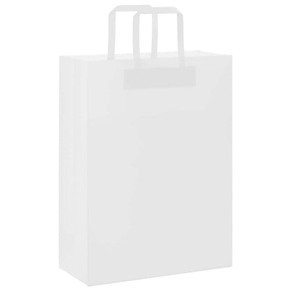 vidaXL Paper Bags 250 pcs with Handles White 26x12x35 cm 3