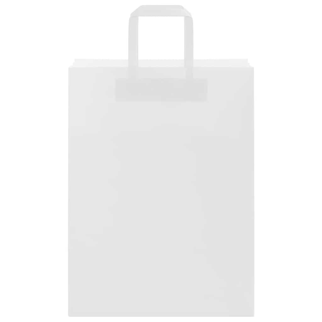 vidaXL Paper Bags 250 pcs with Handles White 26x12x35 cm 5