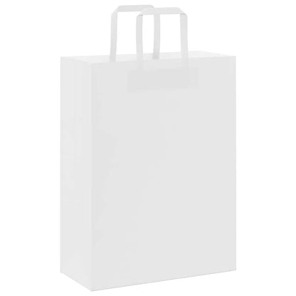 vidaXL Paper Bags 250 pcs with Handles White 26x12x35 cm 6